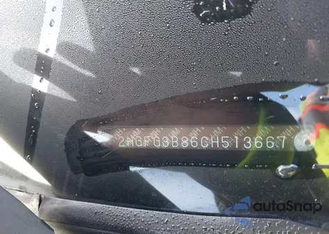 2012 Honda Civic Ex z USA, uszkodzony, nr VIN 2HGFG3B86CH513667